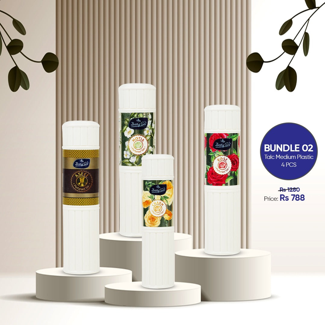 Perfumed Talcum  (Plastic) Bundle