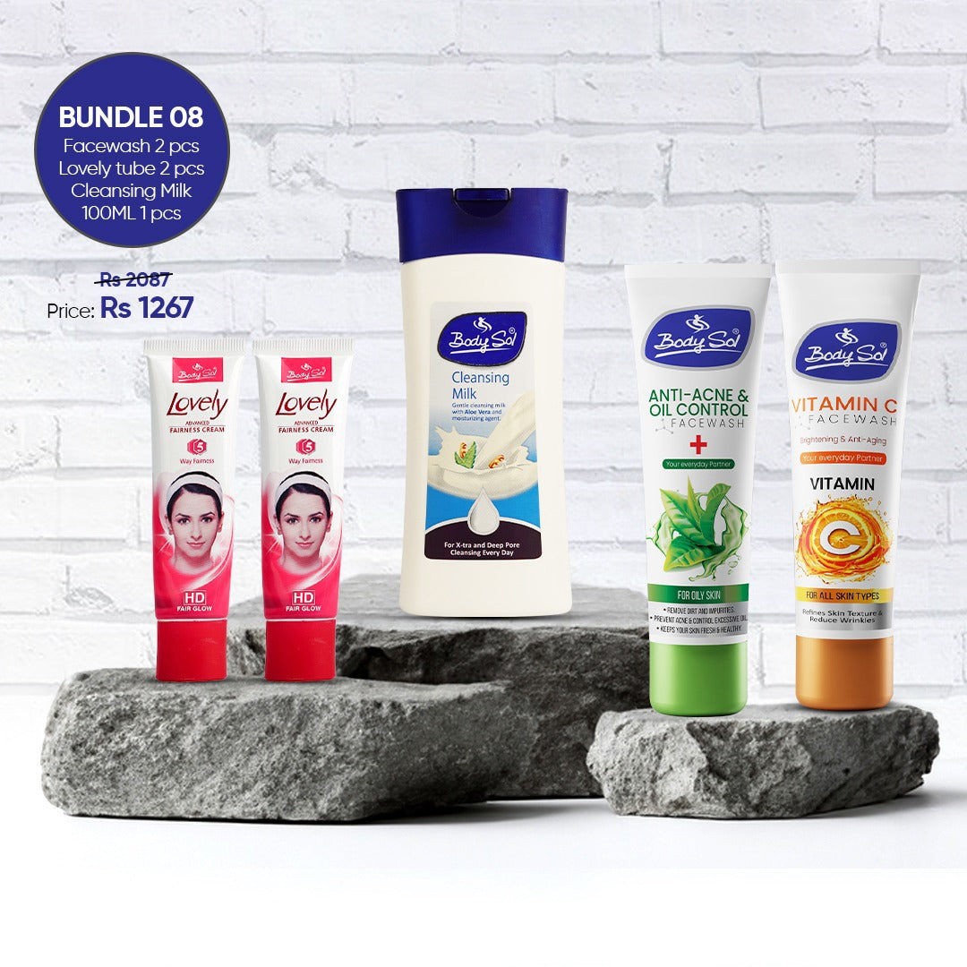 Facewash, Lovely Tube, And Cleansing Milk Lotion 100ml Bundle